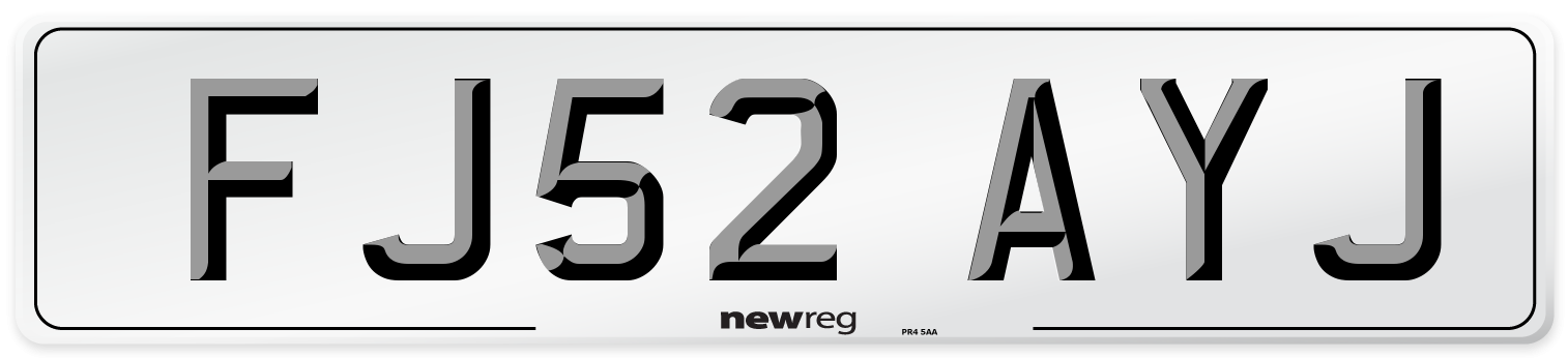 FJ52 AYJ Number Plate from New Reg
